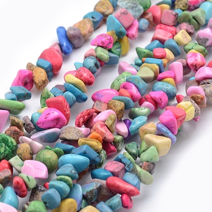 Synthetic Turquoise Beads Strands, Chip