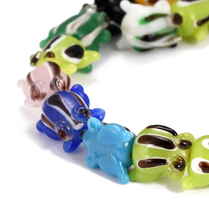 Handmade Lampwork Beads Strands, Cartoon Frog