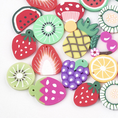 Handmade Polymer Clay Pendants, Fruit