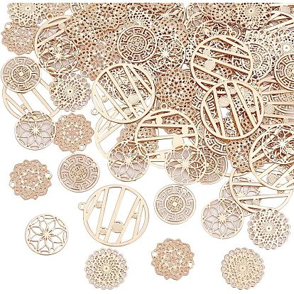 Набор для поиска поделок для изготовления ювелирных изделий, включая 100 шт. 5 латунные подвески и соединительные звенья, гравированные металлические украшения