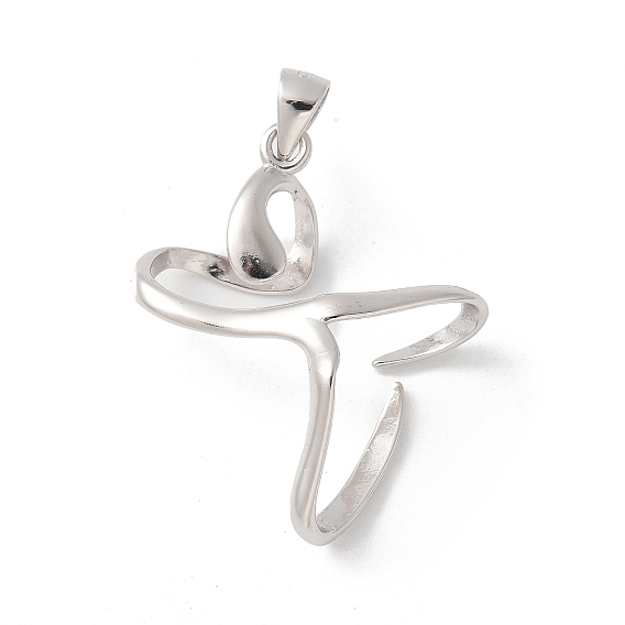 1поликарбонат с родиевым покрытием 925 стерлинговое серебро 2 подвеска с зубцами, пустая оправа для кабошона, простые настройки крепления когтя, для необработанного драгоценного камня неправильной формы, с печатью 925