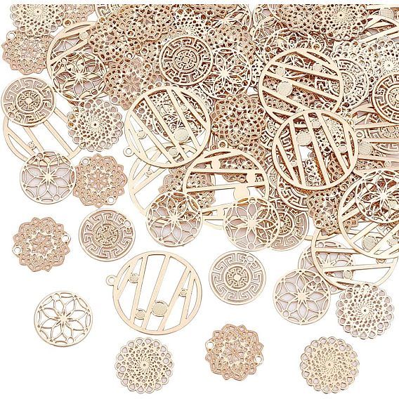 Набор для поиска поделок для изготовления ювелирных изделий, включая 100 шт. 5 латунные подвески и соединительные звенья, гравированные металлические украшения