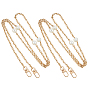 2Pcs Alloy Link Bag Strap Chains, with Beads and Zinc Alloy Clasps, for Bag Replacement Accessories