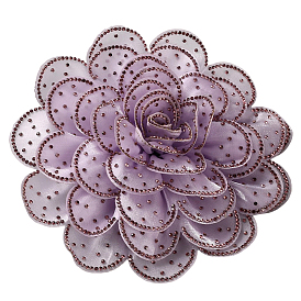 Броши из цветочной ткани со стразами, с железными зажимами