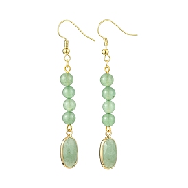 Natural Gemstone Dangle Earring for Women, Round & Oval, Green