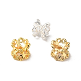 Rack Plating Flower Brass Beads, Long-Lasting Plated, Lead Free & Cadmium Free