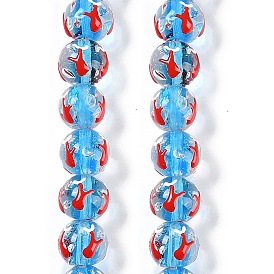 Бусины с эмалью лэмпворк ручной работы, бусины ручной работы, круглые