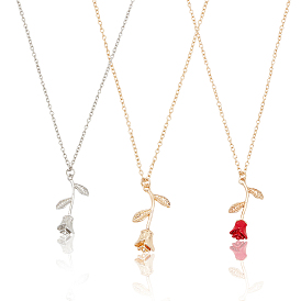 3шт 3 цвет цинковый сплав роза жизни кулон ожерелья набор для женщин