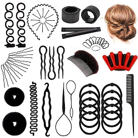 Набор инструментов для укладки волос для плетения кос, булочка, и цветочные волосы – универсально и легко