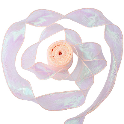 5 рулоны плоской органзы радужных цветов, радужная лента для банта, цветок, украшение подарка