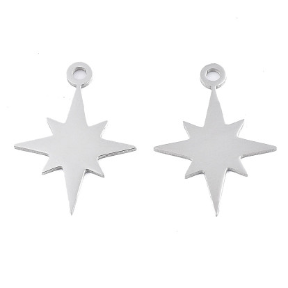 201 Stainless Steel Pendants, Laser Cut, Star