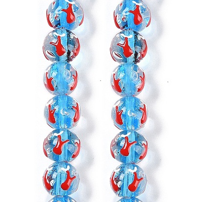 Бусины с эмалью лэмпворк ручной работы, бусины ручной работы, круглые