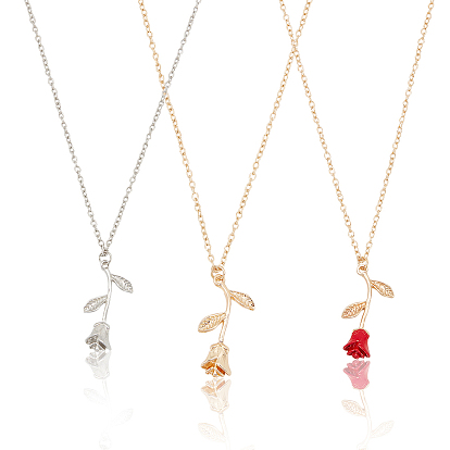 3шт 3 цвет цинковый сплав роза жизни кулон ожерелья набор для женщин