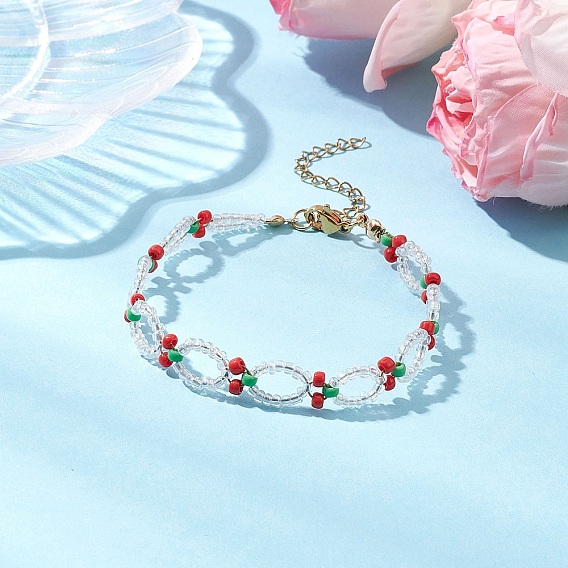 Браслеты из стеклянных бусин для женщин, вишня