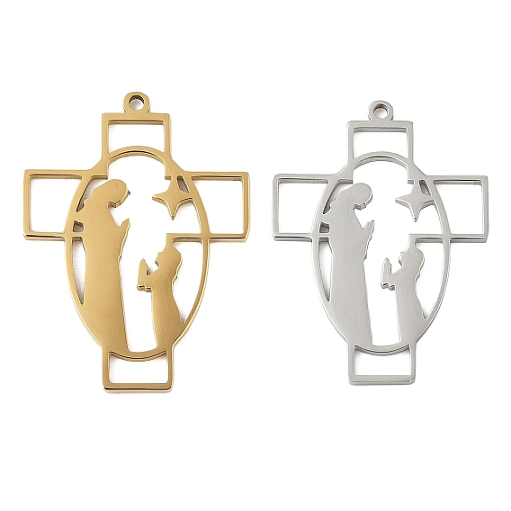 304 подвески из нержавеющей стали, крест и молящаяся дева мария