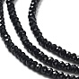 Natural Black Tourmaline Beads Strands, Faceted, Rondelle