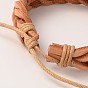 Adjustable Trendy Unisex Casual Style Braided Leather Cord Bracelets, 56mm