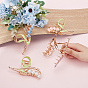 CRASPIRE 4Pcs 4 Colors Fashion Lily of the Valley Zinc Alloy Enamel Claw Hair Clips, Hair Accessories for Woman Girl