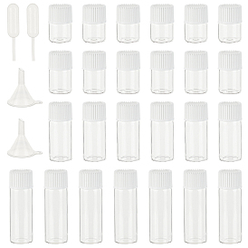 PandaHall Elite Mini Glass Spray Bottles, with Plastic Funnel Hopper, Disposable Plastic Dropper