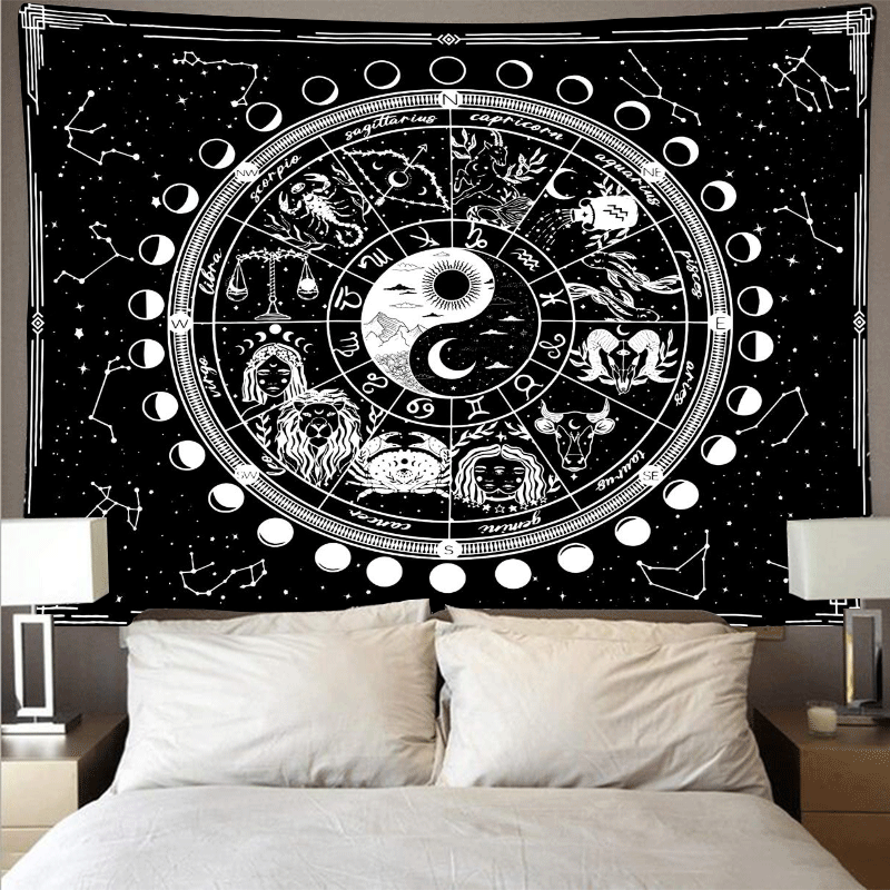 Moon Phase Constellation Series Room Decoration Painting Psychedelic Mandala Tapestry Background Wall Hanging Cloth