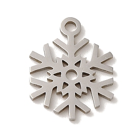 Christmas 201 Stainless Steel Pendants, Laser Cut, Snowflake Charm