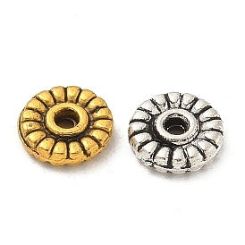 Tibetan Style Alloy Spacer Beads, Cadmium Free & Lead Free, Flat Round