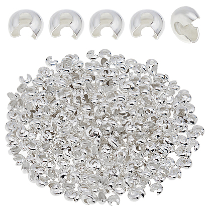 400 шт. Латунные накладки на обжимные бусины, без никеля 