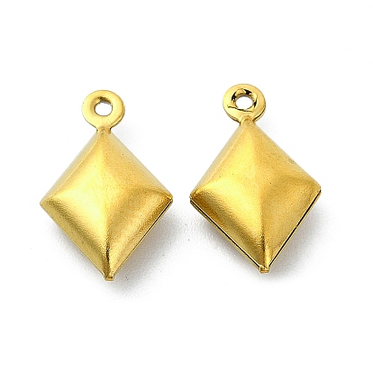 Ion Plating(IP) 304 Stainless Steel Pendants, Rhombus Charms