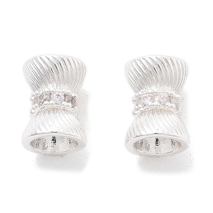 Латунные микро проложить кубического циркония бусы, без кадмия, без никеля и без свинца, колонка