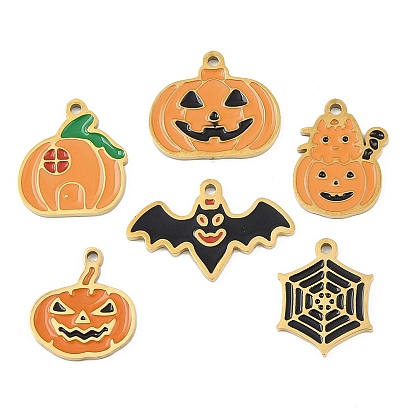 Хэллоуин 304 подвески с эмалью из нержавеющей стали, золотые