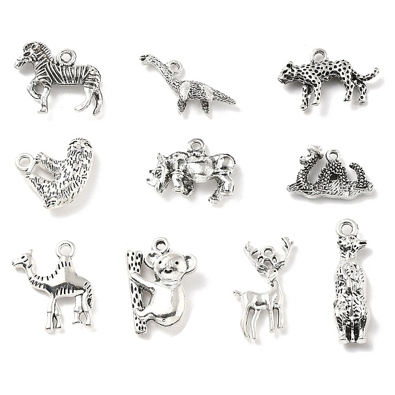 Тибетский стиль сплава подвески животные, античное серебро