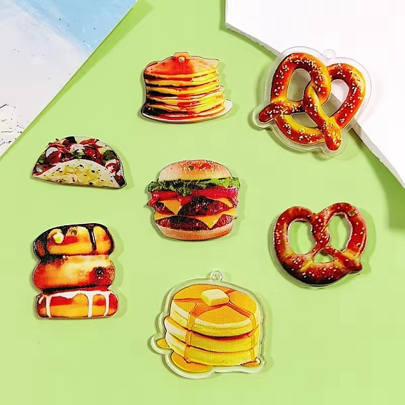 Печатные акриловые подвески, хлеб/крендель