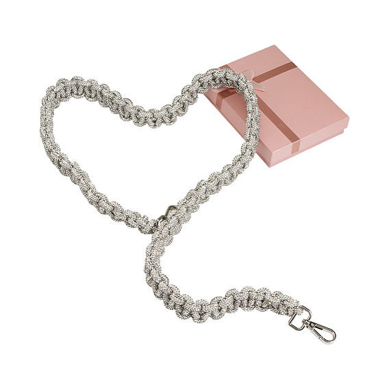 1Ремешки для сумки, украшенные стразами и застежками-пряжками, для аксессуаров для замены сумок, платина