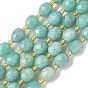 Природных амазонит бисер нитей, граненые, рис, с бисером