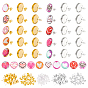 DIY Heart Pattern Stud Earring Making Kit, Including 202 Stainless Steel Earring Setting with 304 Stainless Steel Pin, Iron Stud Earring Setting & Ear Nut, Glass Cabochon, Plastic Ear Nut