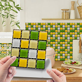 MSC098 3D Mosaic Tile Sticker Self Adhesive DIY Removable Decorative PVC Wall Sticker