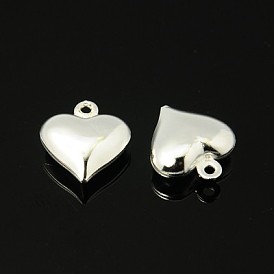 Valentine Gift Ideas Brass Pendants, Heart, 13x11.5x4.5mm, Hole: 1mm