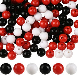 3цветные непрозрачные акриловые бусины, круглые