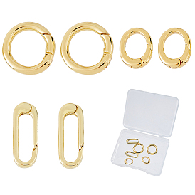 6шт 3 стили латунные пружинные затворные кольца, овальные и кольцо