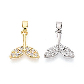 Латунные микропаве прозрачные кубические циркониевые подвески, прелести рыбий хвост