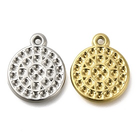 304 Stainless Steel Pendant Rhinestone Settings, Flat Round