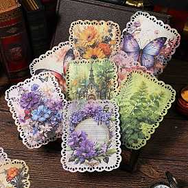 20Pcs 10 Styles Flower Butterfly Scrapbooking Paper Pads, for Scrapbooking, Travel Diary Craft