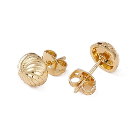 Rack Plating Brass Half Round with Vortex Stud Earrings for Women, Lead Free & Cadmium Free