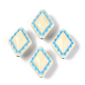 Окрашенные непрозрачные акриловые бусины, ромб