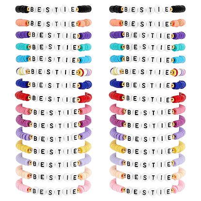 30Pulseras de cuentas acrílicas y arcilla polimérica hechas a mano