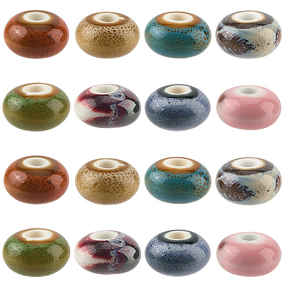 64шт 8 цвета фарфоровые бусины ручной работы, рондель