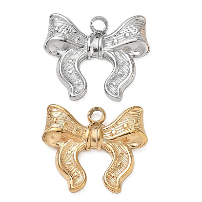 Pendentifs en acier inoxydable, breloques en forme de nœud papillon, placage ionique (ip)