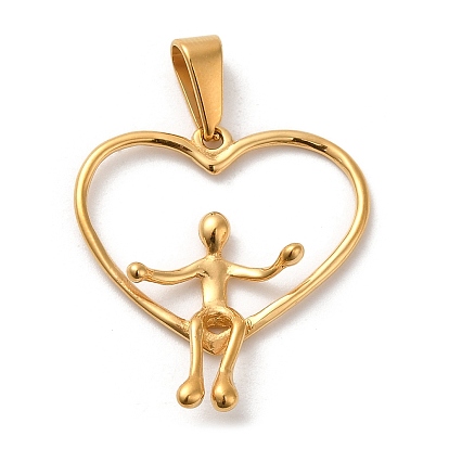 Вакуумное покрытие pvd 304 подвески из нержавеющей стали, долговечный, сердце с человеческим обаянием