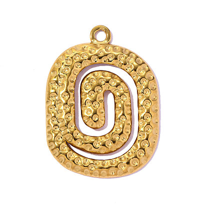 Кованые 304 подвески из нержавеющей стали, спиральный овальный брелок, ионное покрытие (ip), долговечный