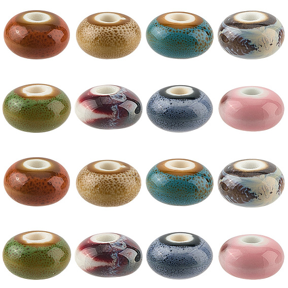 64шт 8 цвета фарфоровые бусины ручной работы, рондель